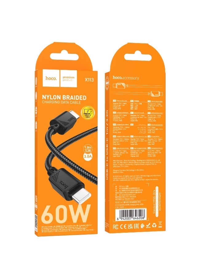 Hoco X113 Beneficio 60W USB-C to USB-C Charging & Data Cable – Fast Power Delivery Support - Image 4